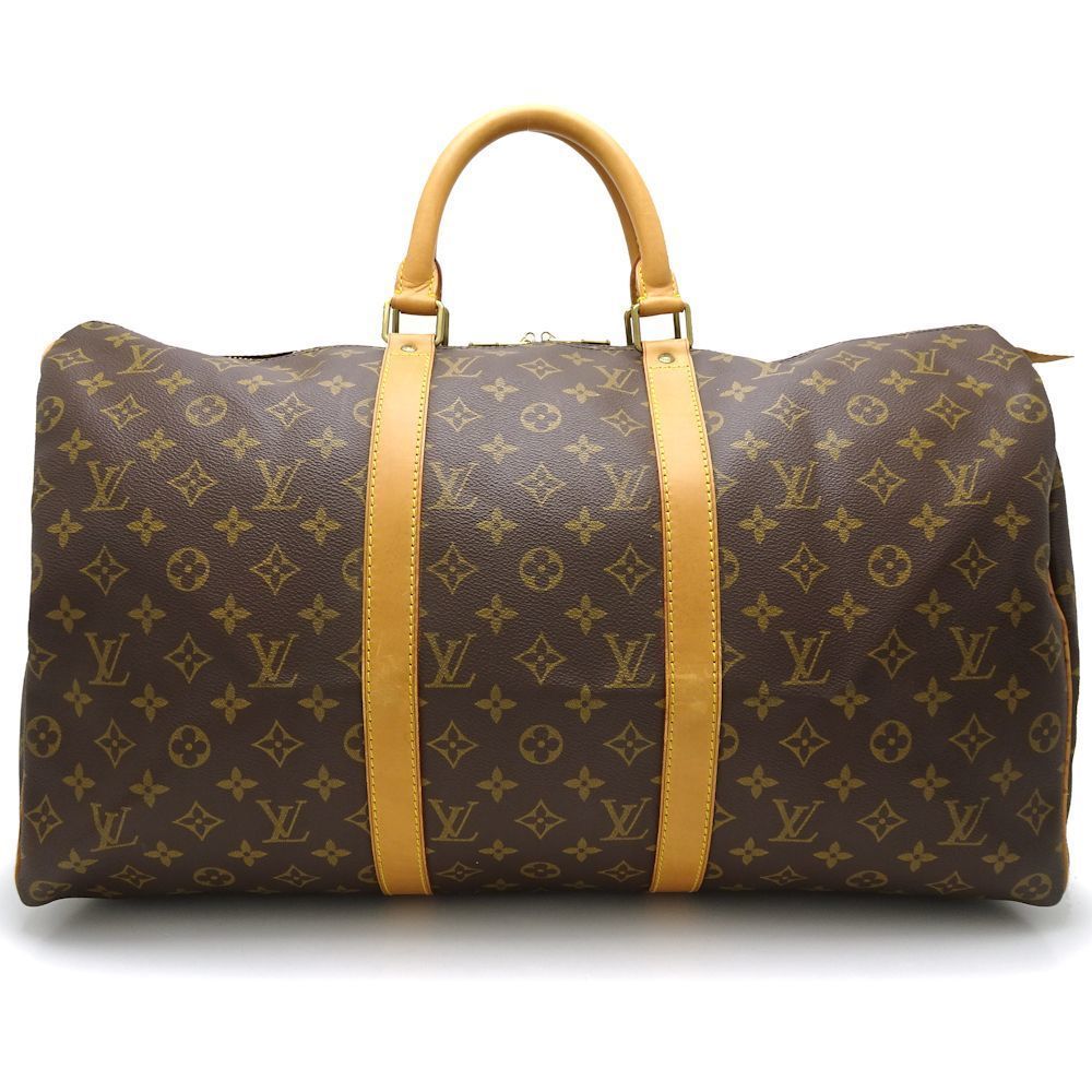 Louis Vuitton Monogram Keepall 50 Boston Bag Brown